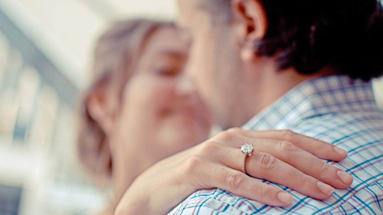Close up of a married couple
