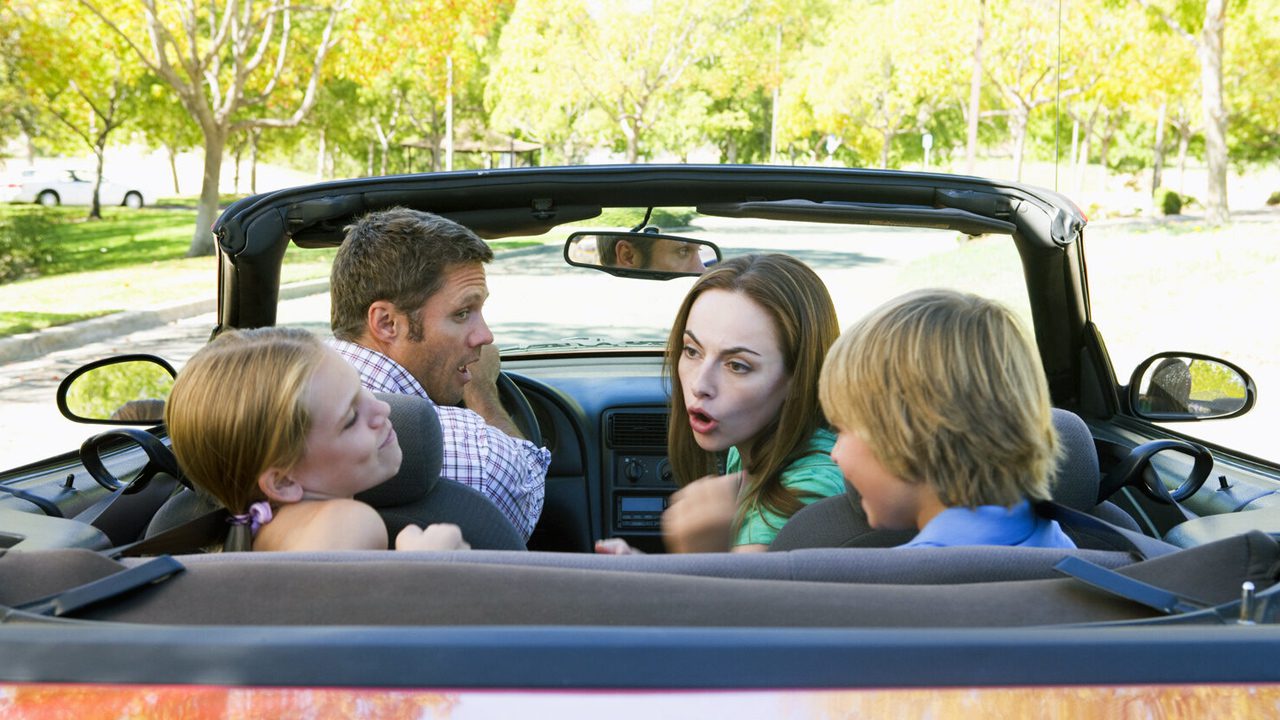 Family arguing in the car
