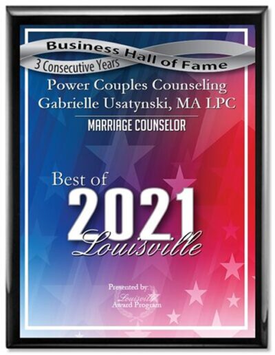 Power Couples Counseling 2021 Best of Louisville Award